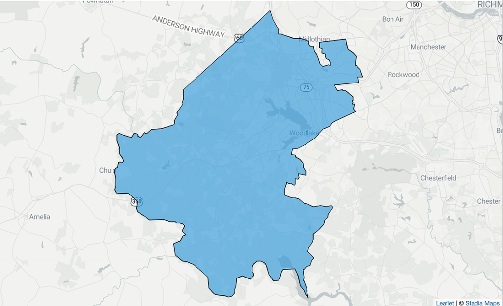 Map of the Virginia House District 73